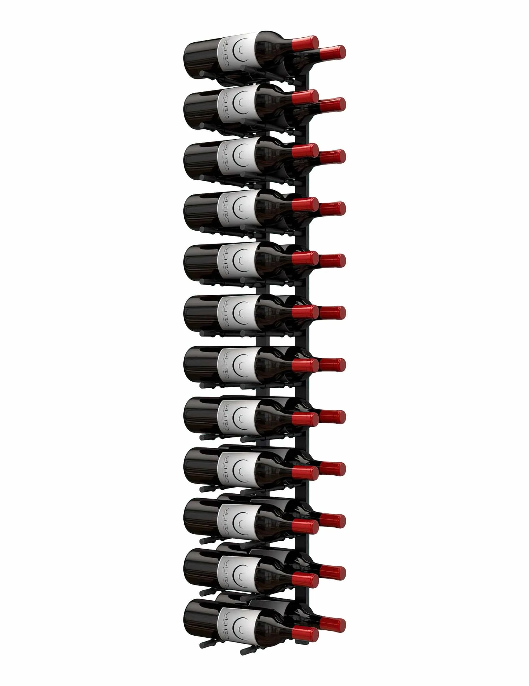 Horizontal HZ Wall Mounted Wine Rails – 4FT Metal Wine Rack (12 To 36 Bottles)
