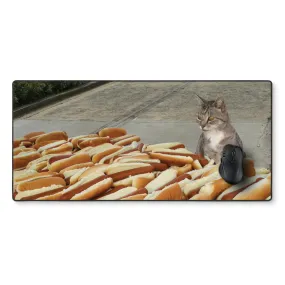 Hot Dog Cat Desk Mat