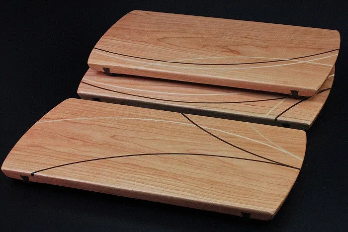 Inlaid cherry wood boards