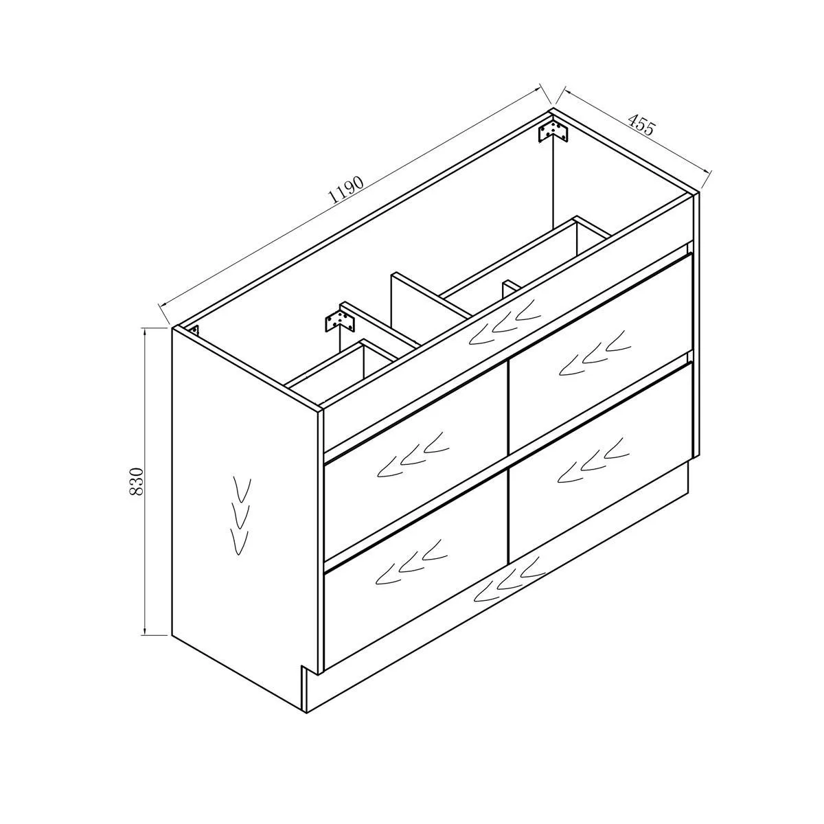 Kingston 1200mm Bathroom Vanity Centre Bowl