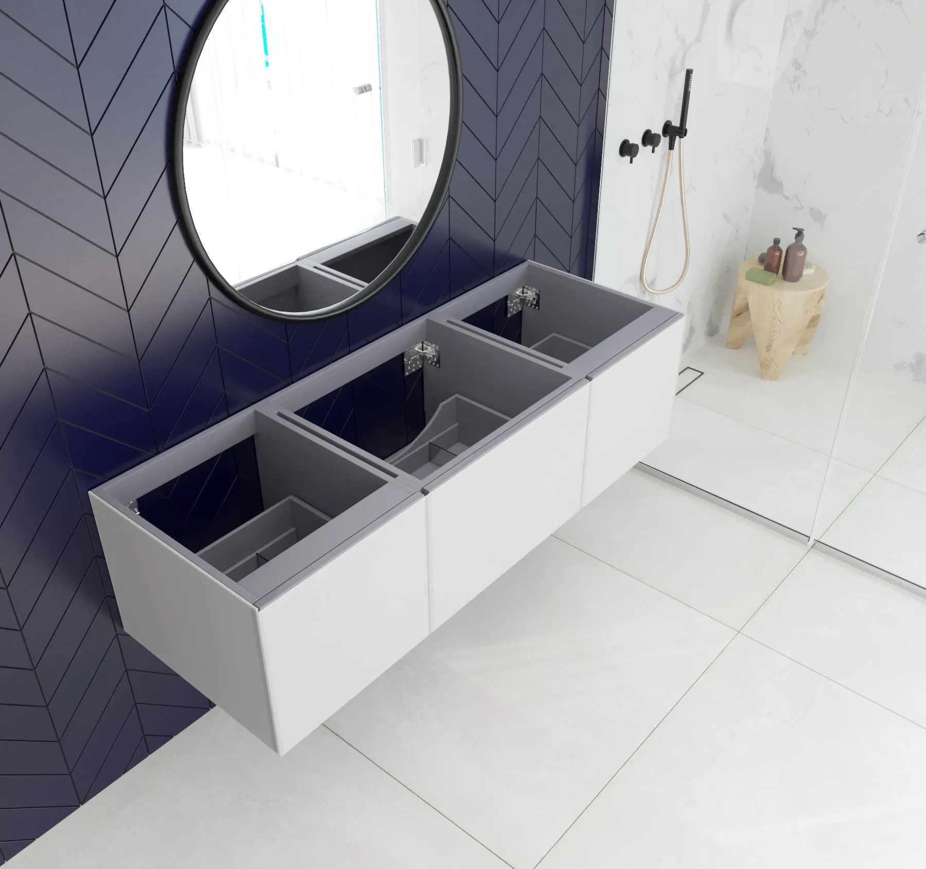 Laviva 313VTR-60C Vitri 60" Single Sink Wall Hung Bathroom Vanity Cabinet