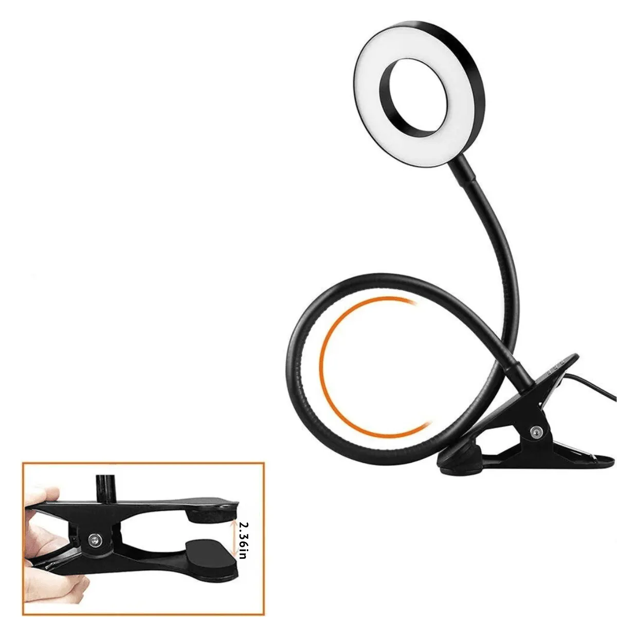 LED Desk Lamp With Clips, Dimmable Light, Flexible Gooseneck, USB Powered, Durable Iron Shade, Energy-Efficient LEDs, Perfect for Most Workspaces