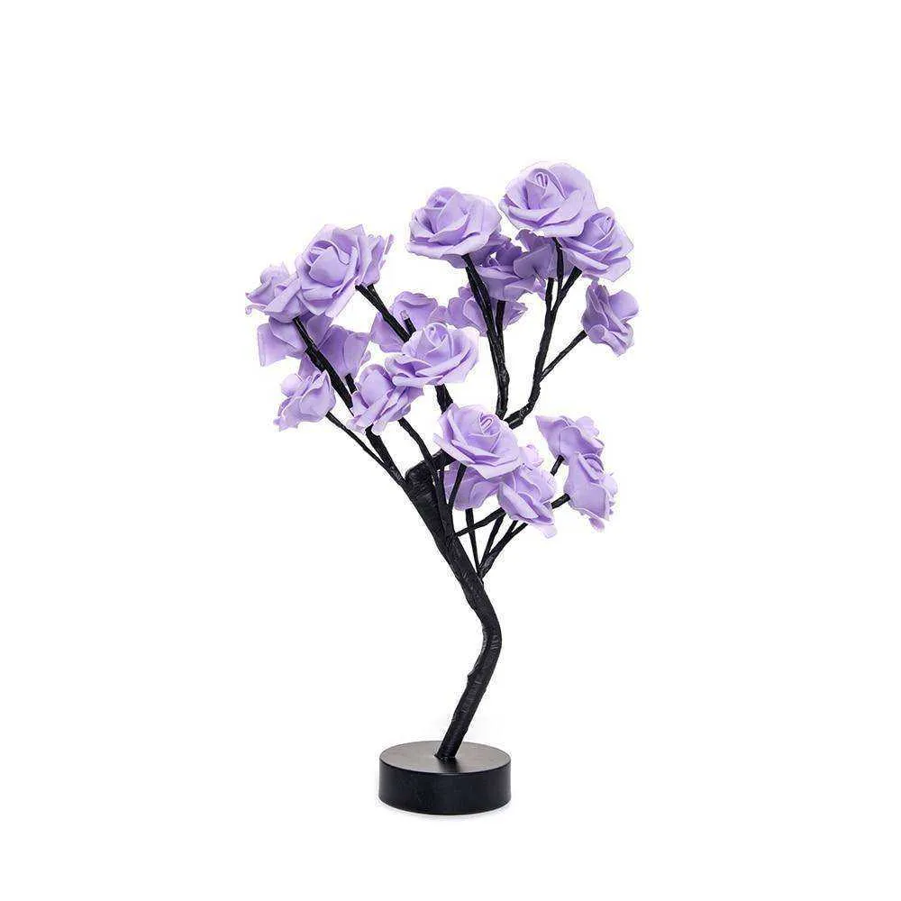 LED Table Lamp Rose Flower Tree USB Night Lights