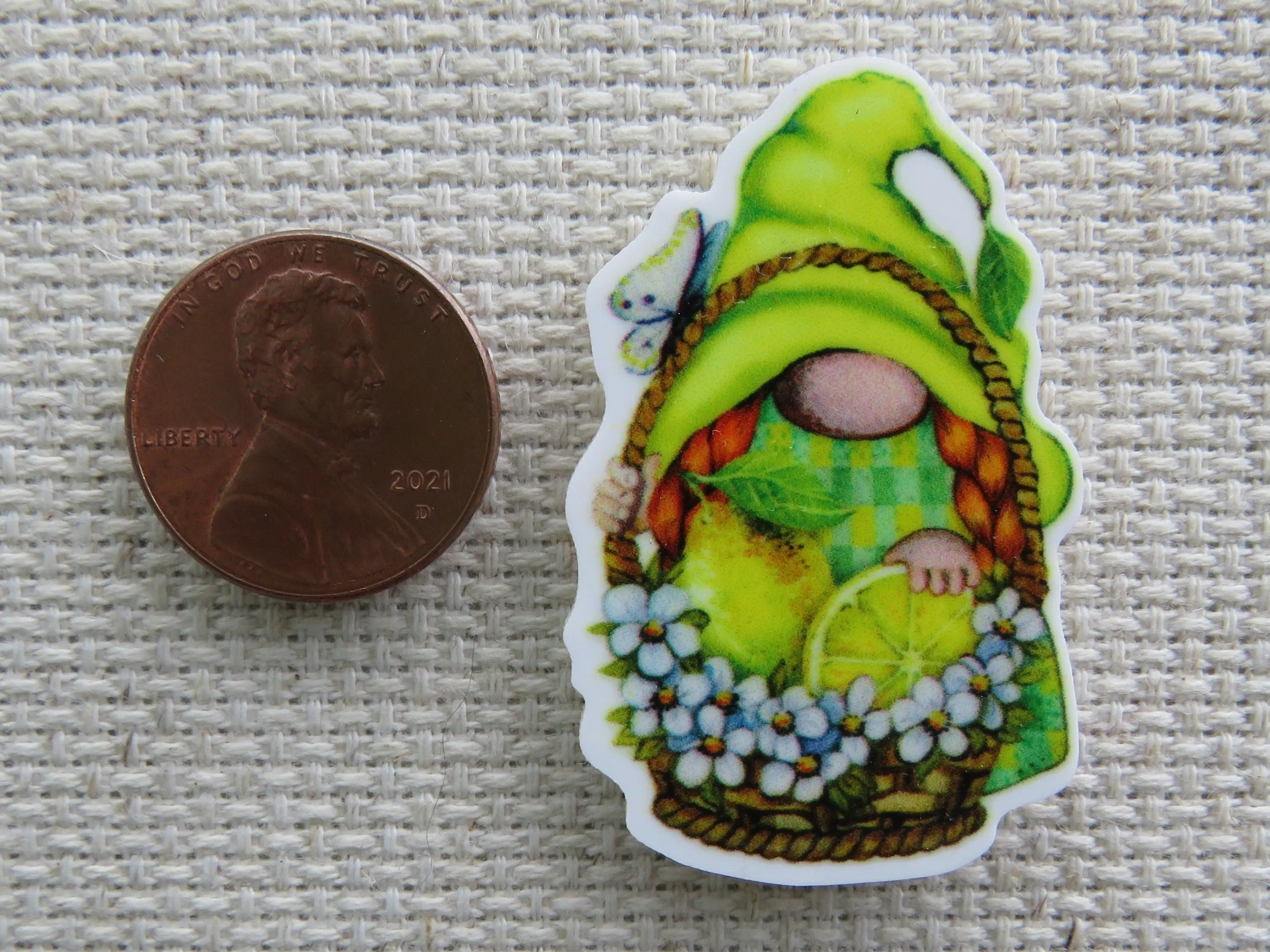 Lemon Gnome Needle Minder, Cover Minder, Magnet