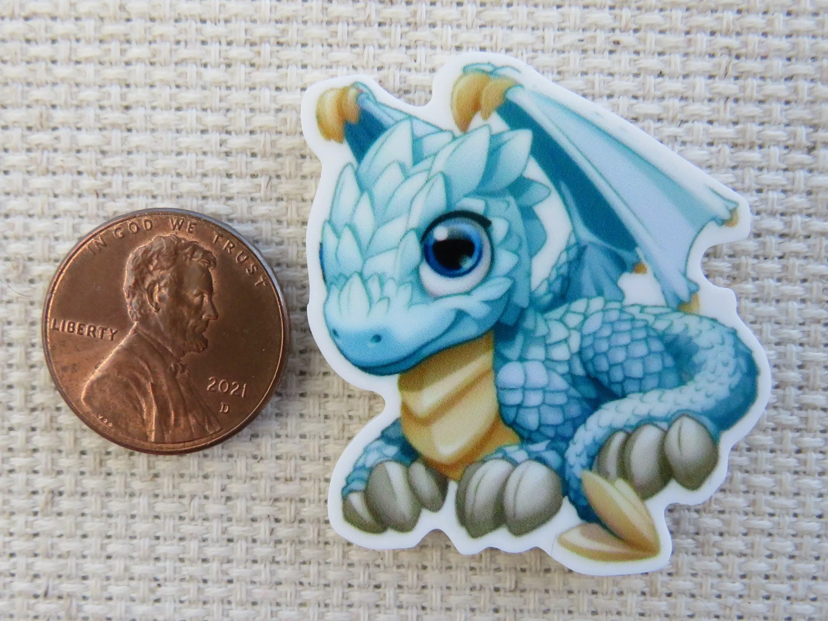 Light Blue Baby Dragon Needle Minder, Cover Minder, Magnet