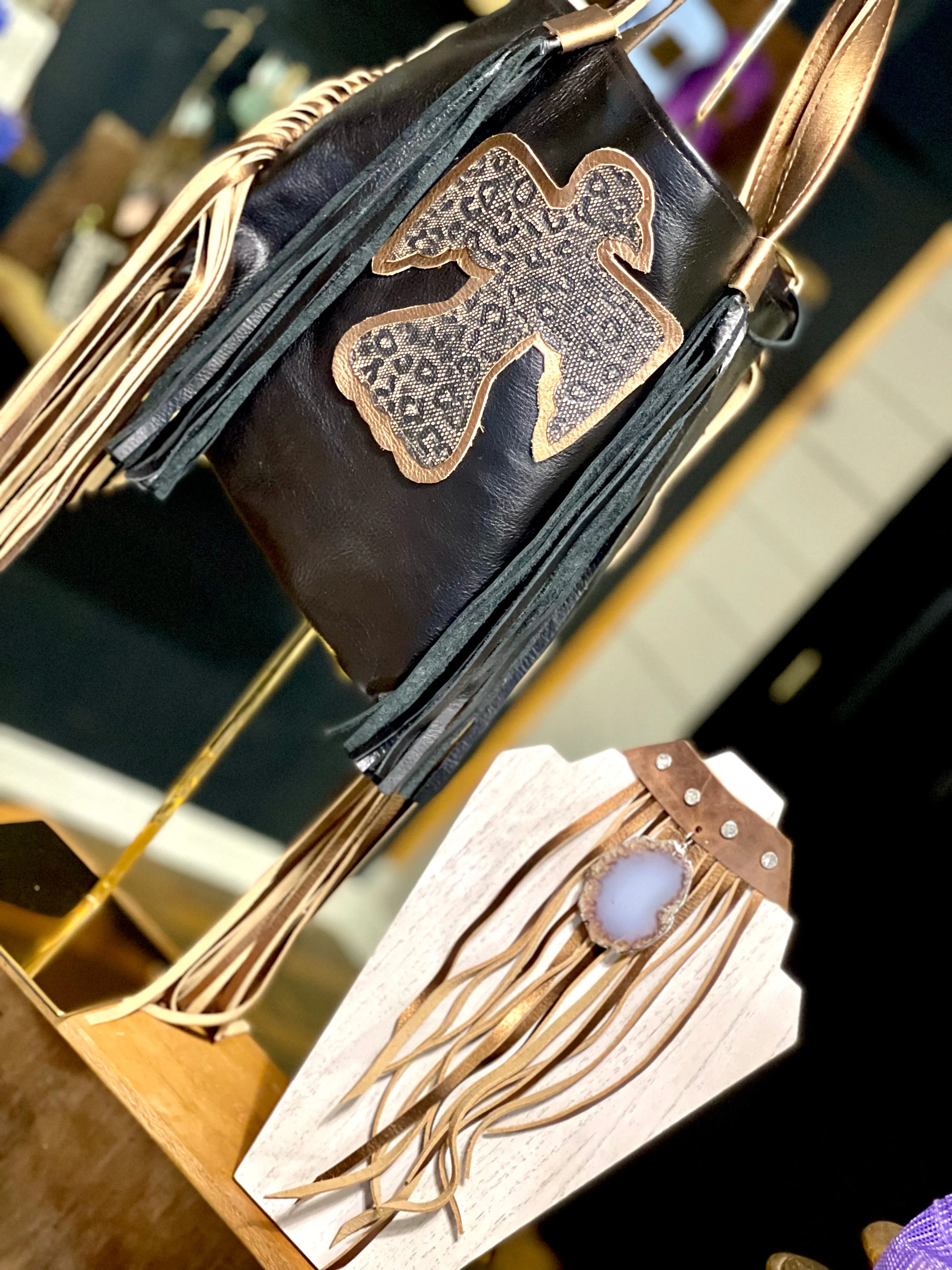 Limited Edition Leather choker with fringe