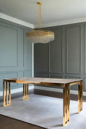 Lorenzo Gold Rectangular Dining Table