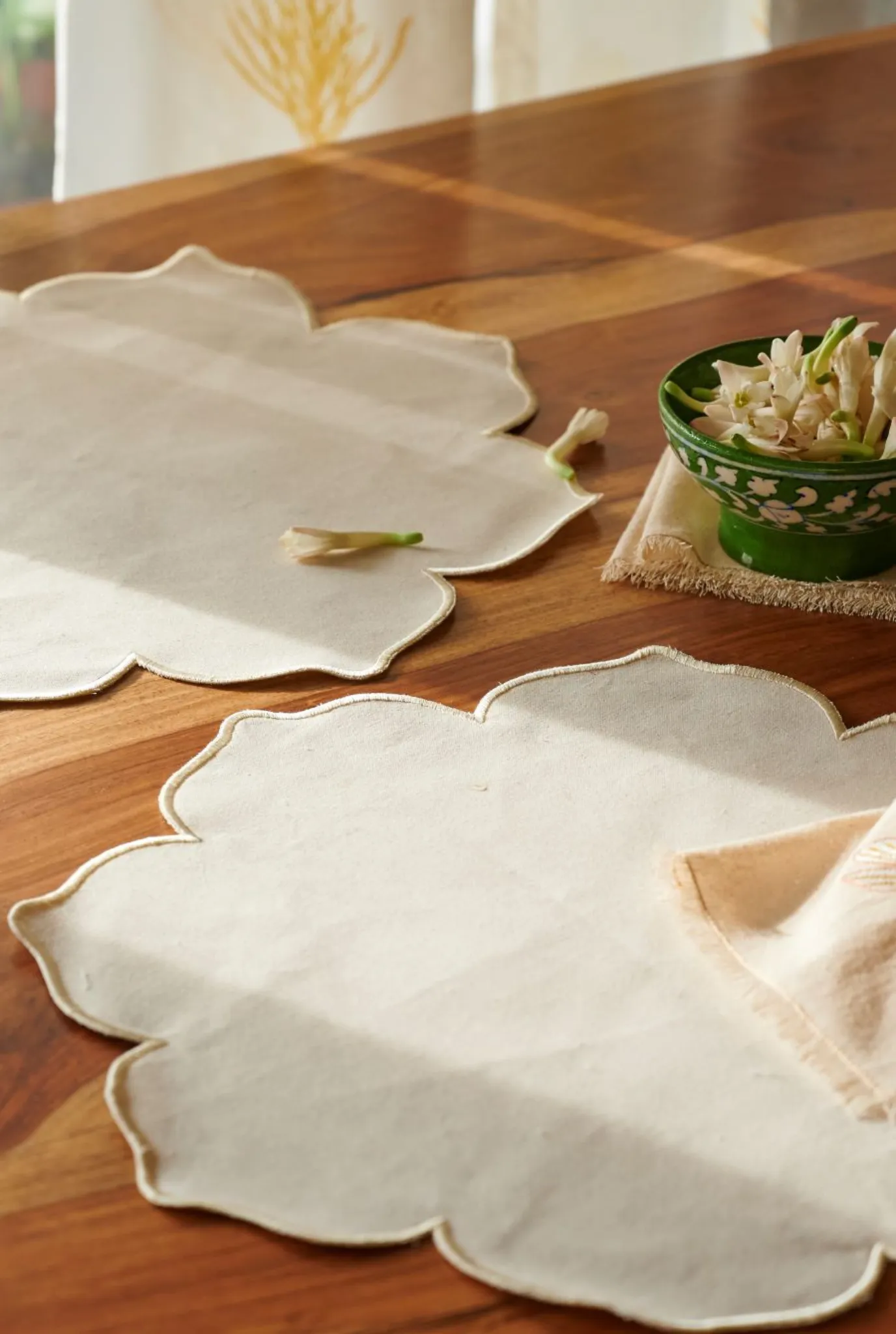 Lotus Table Mats in Creme (Set of 2)