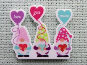 Love You More Valentine's Gnomes Needle Minder, Cover Minder, Magnet