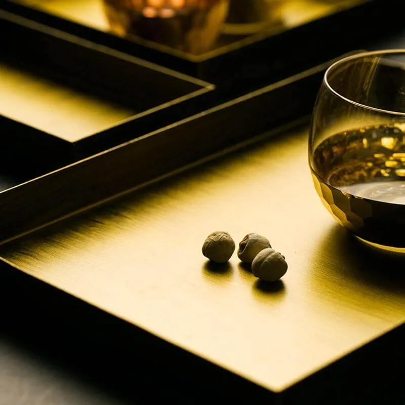 Luxury Gold Color Metal Serving Trays