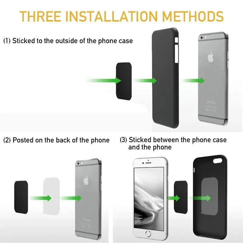 Magnetic Phone Holder Kit: Metal Plate Set for Secure Grip & Compatibility