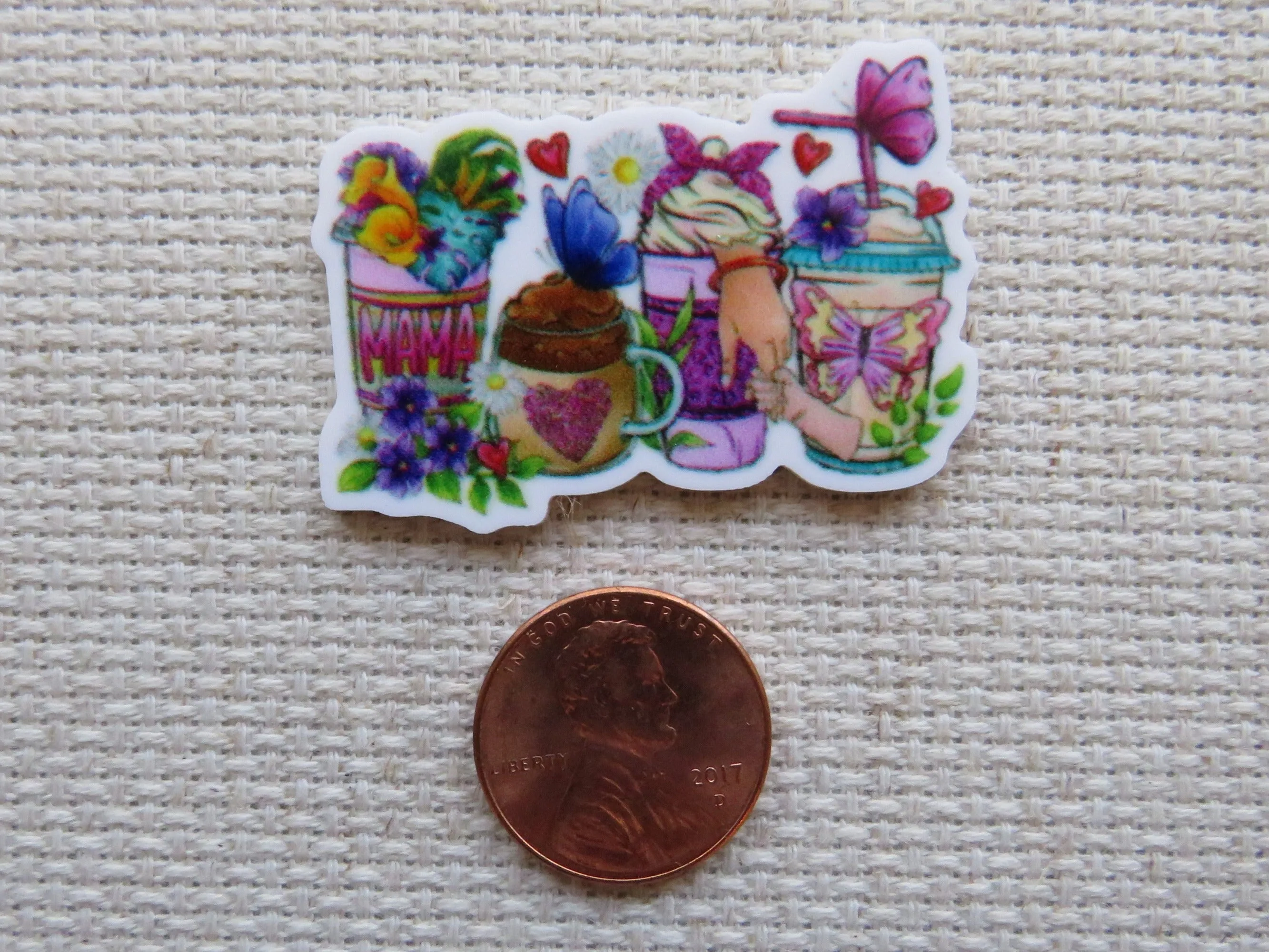 Mama Butterfly Drinks Needle Minder, Cover Minder, Magnet