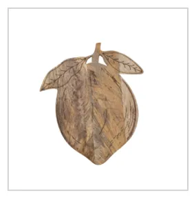 Mango Wood Laser Etched Lemon Shaped Cheese/Cutting Board