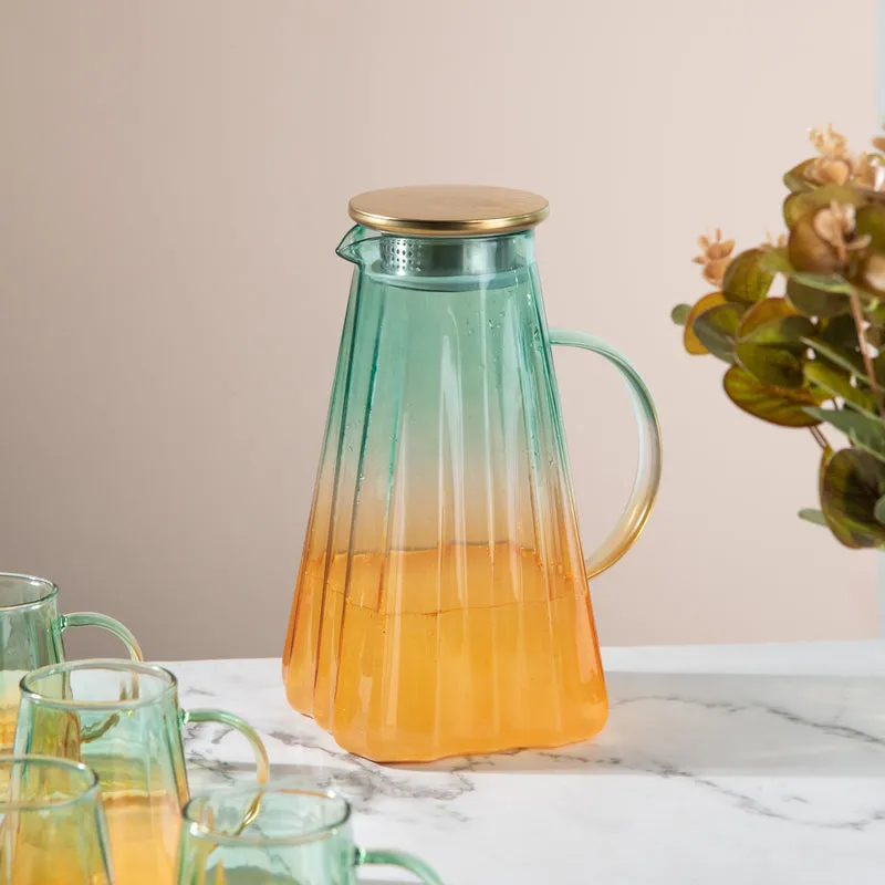 Nordic Gradient Jug With Strainer & Mug Set of 6