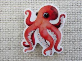 Orange Octopus Needle Minder, Cover Minder, Magnet