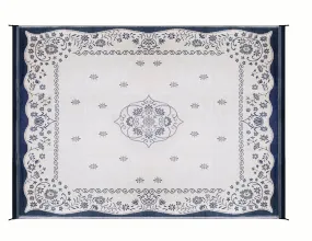 OUTDOOR MAT, 9FT X 12FT, BLUE ORIENTAL, W/UV