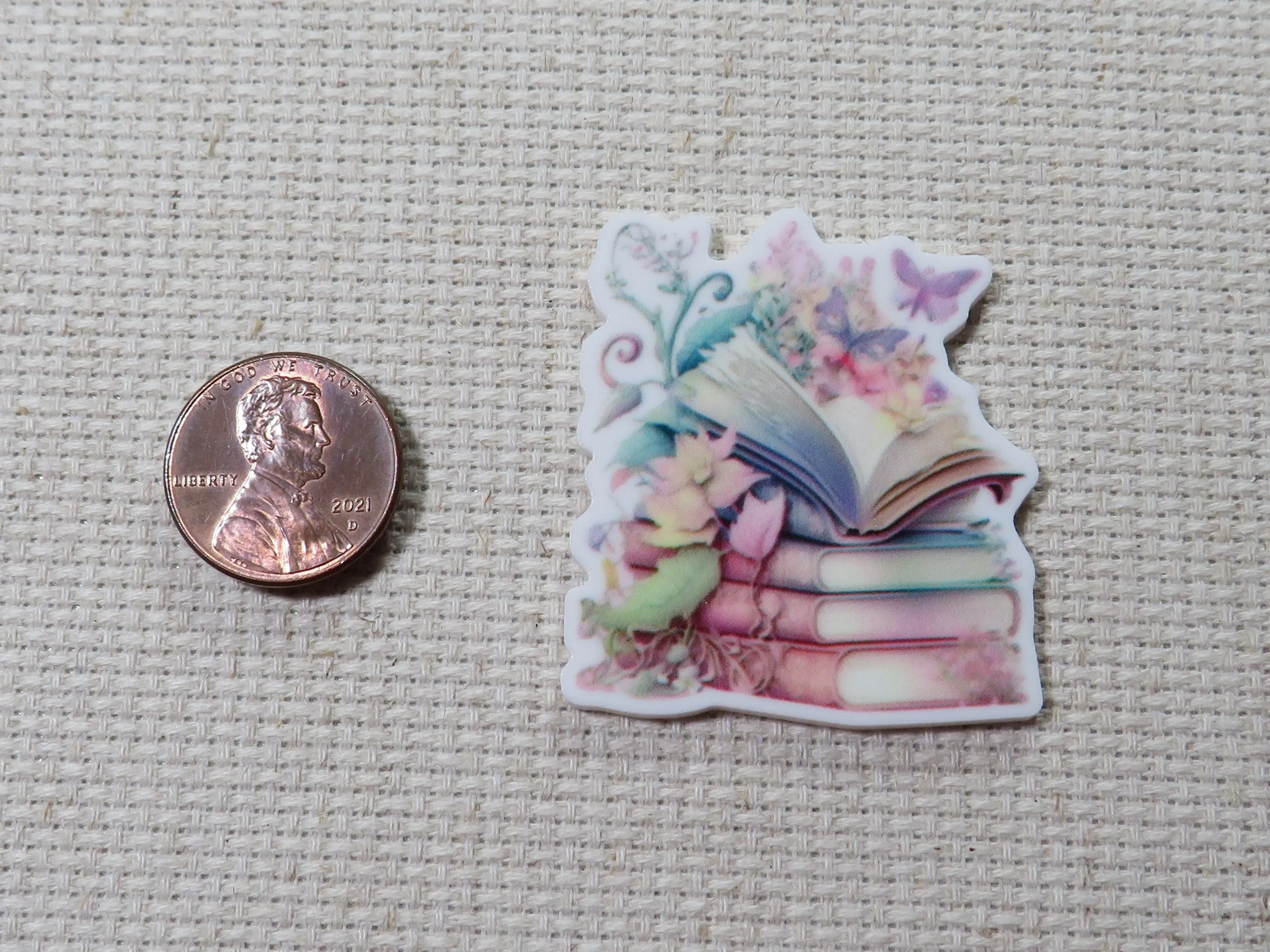 Pastel Colored Floral Books Needle Minder, Cover Minder, Magnet