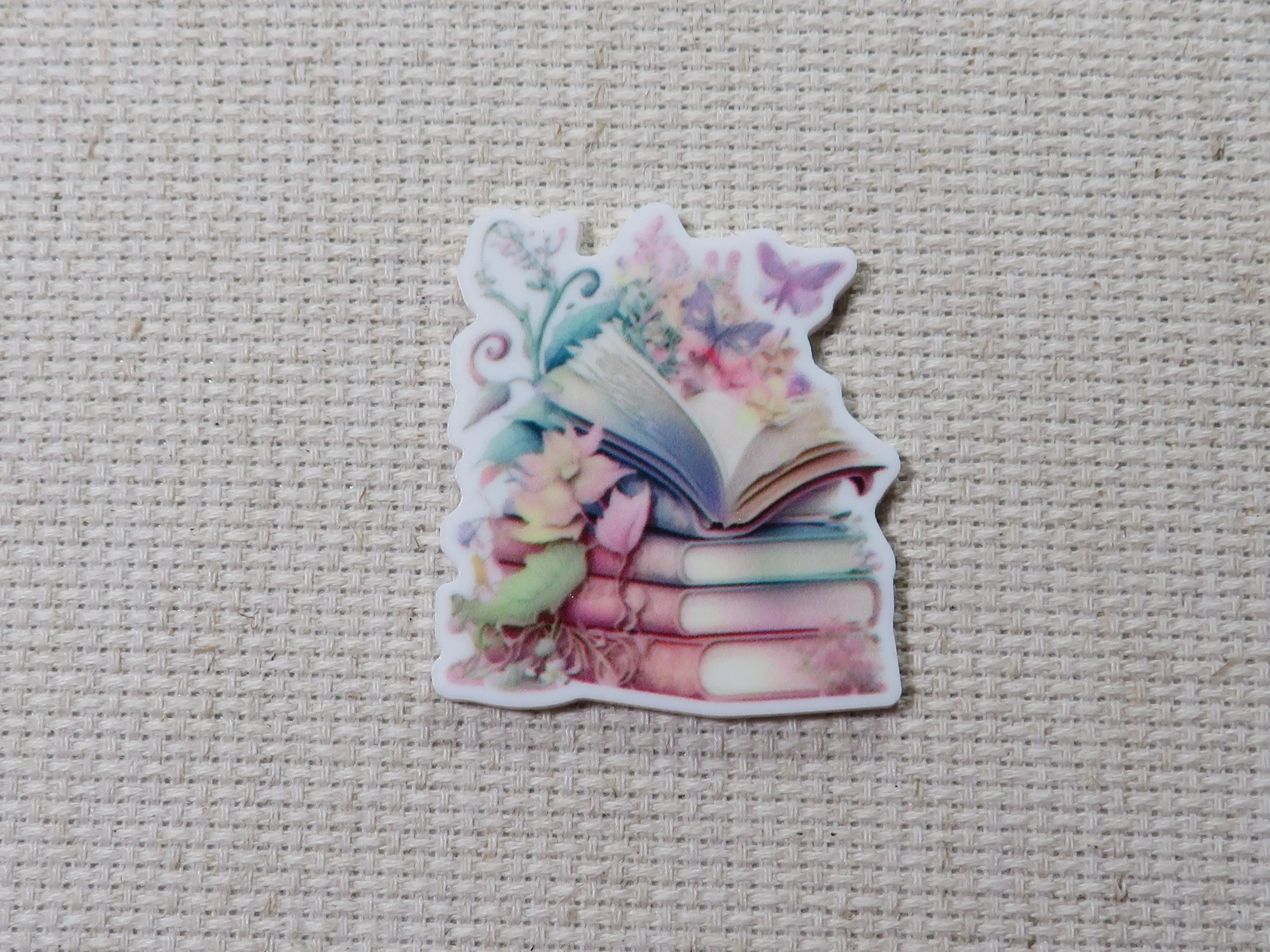 Pastel Colored Floral Books Needle Minder, Cover Minder, Magnet