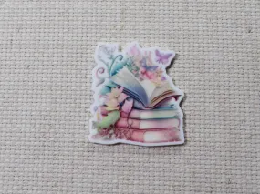 Pastel Colored Floral Books Needle Minder, Cover Minder, Magnet