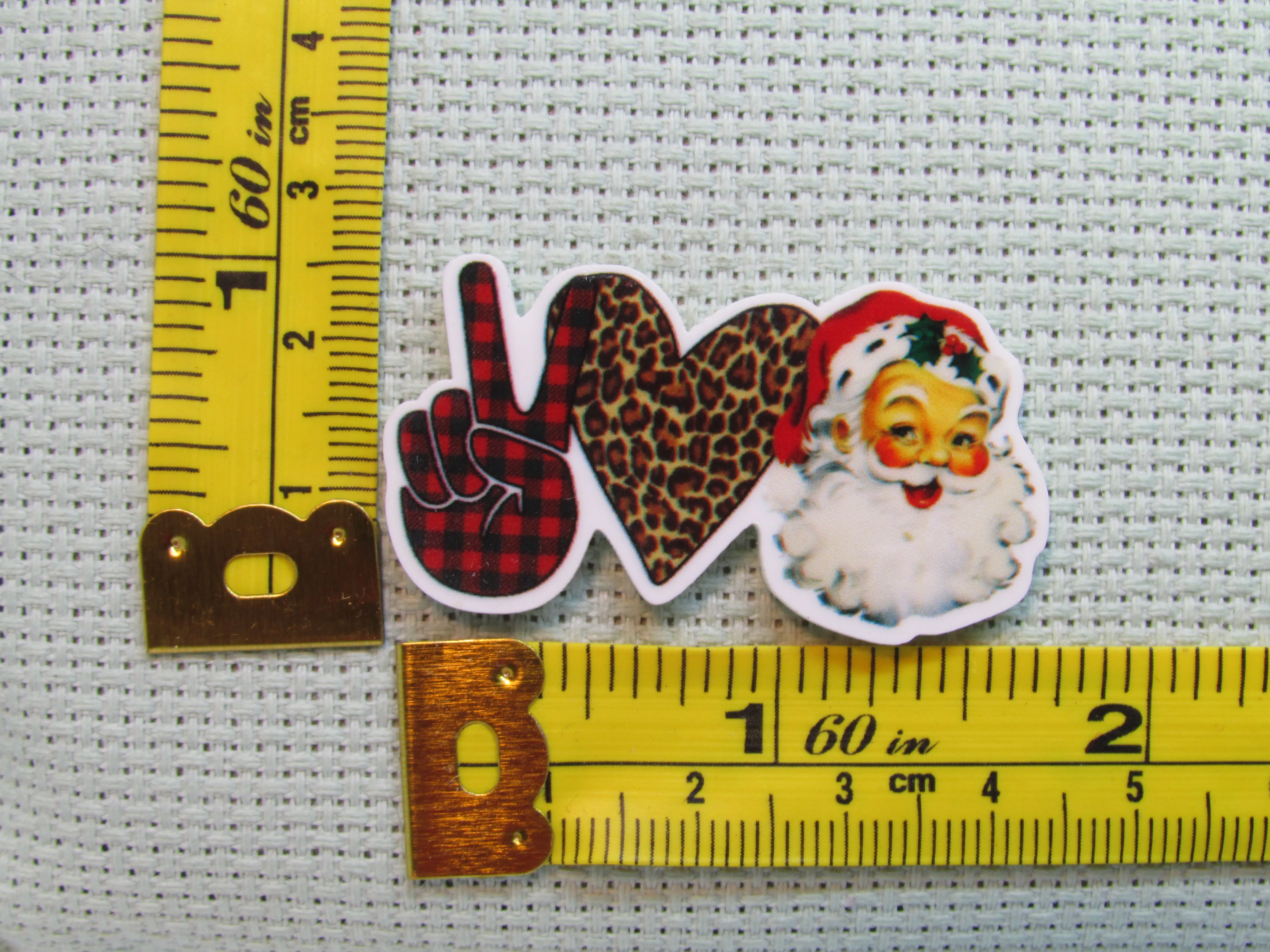 Peace Love Santa Needle Minder, Cover Minder, Magnet LAST ONE!