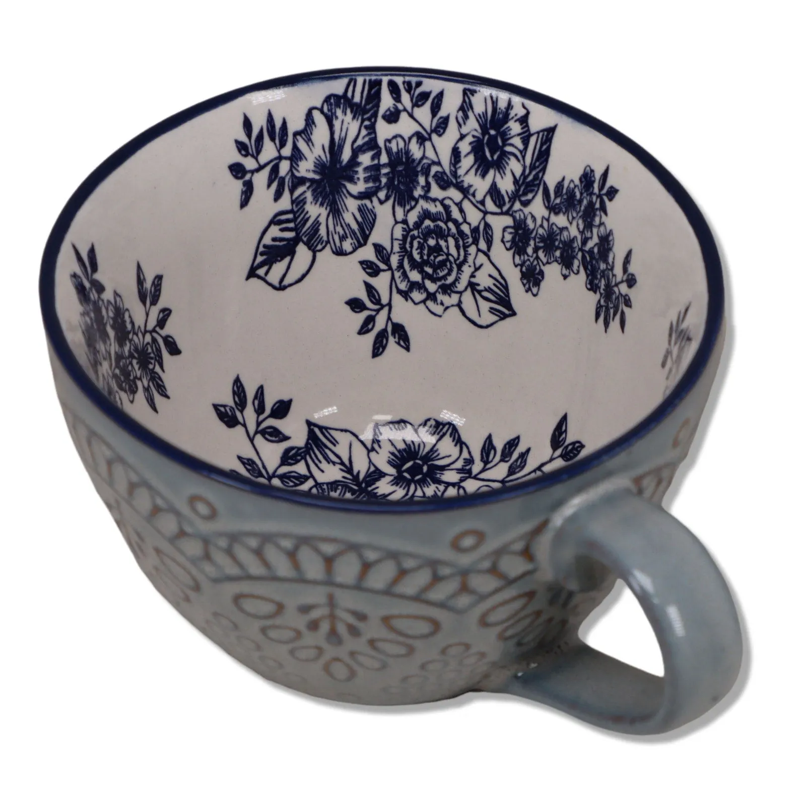 Pfaltzgraff Gabriela Blue 3" Coffee Mug Vintage Stoneware
