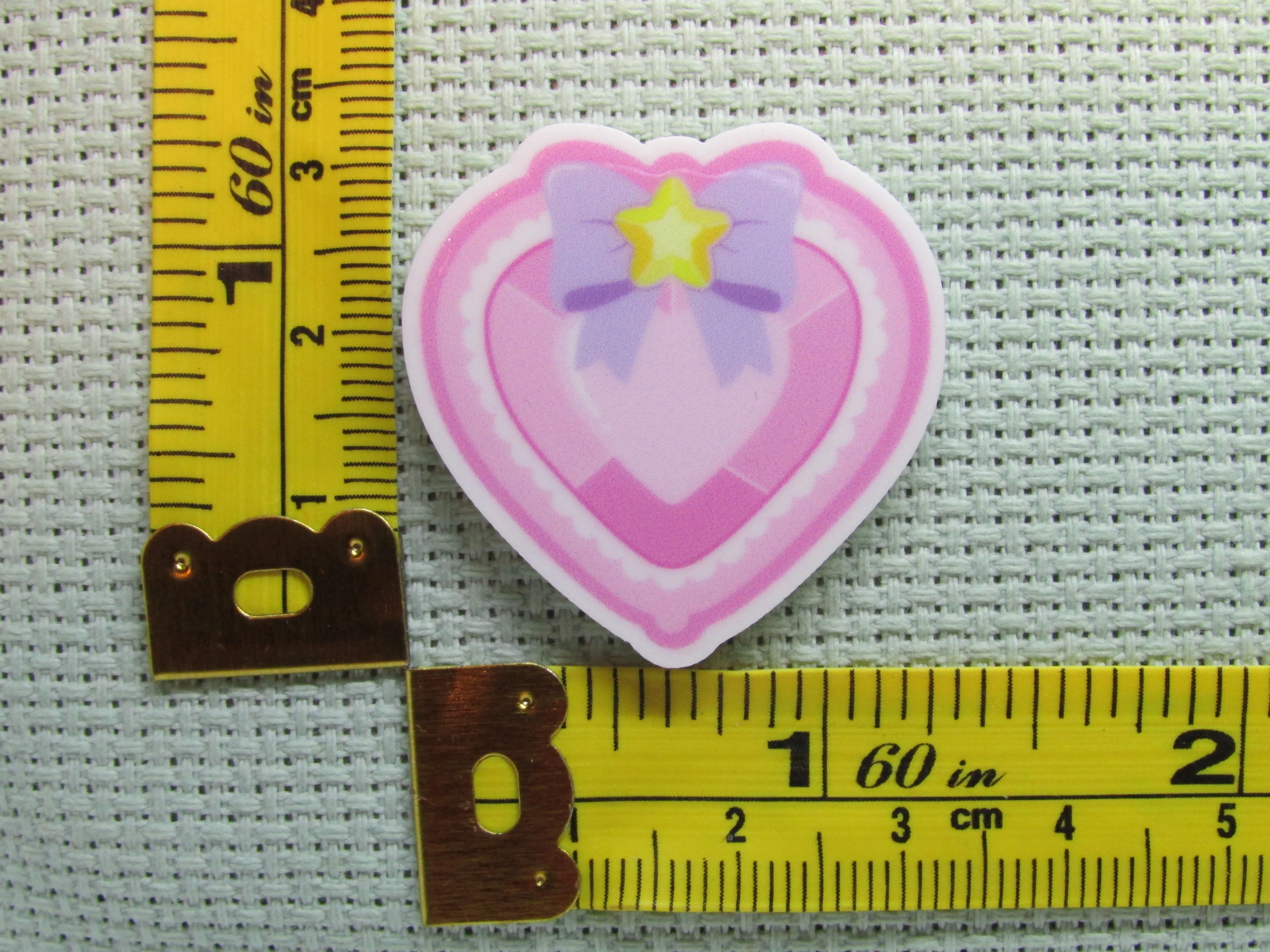 Pink Jeweled Looking Heart Needle Minder, Cover Minder, Magnet LAST ONE!