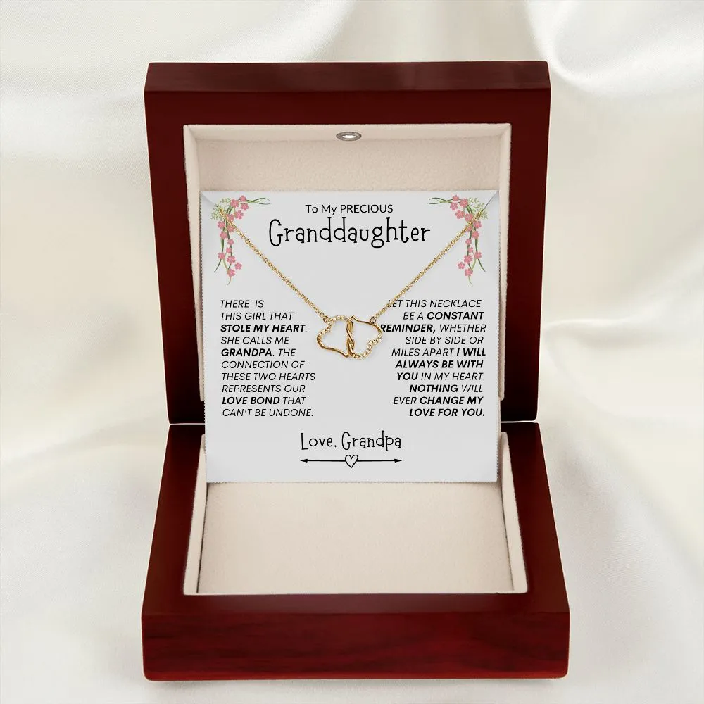 Precious Granddaughter Reminder -- Everlasting Love Hearts Necklace