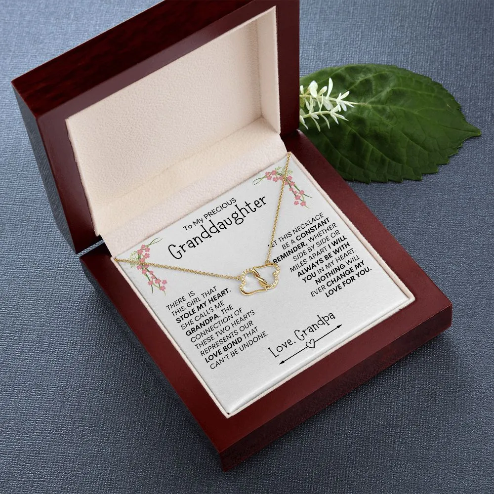 Precious Granddaughter Reminder -- Everlasting Love Hearts Necklace