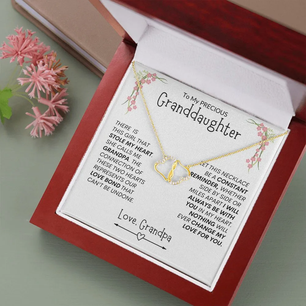 Precious Granddaughter Reminder -- Everlasting Love Hearts Necklace