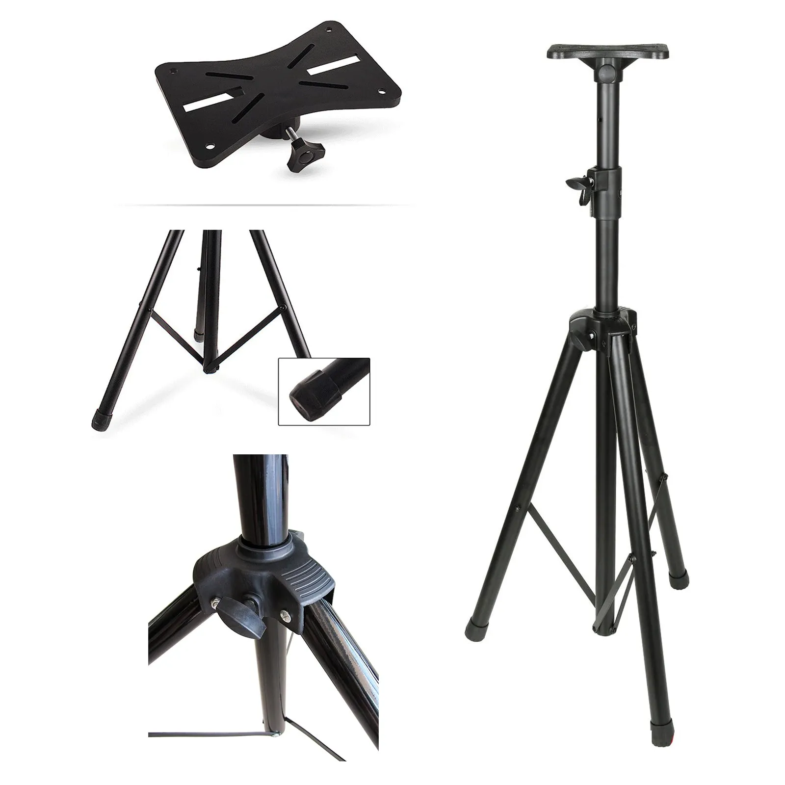 Projector Tripod Stand |Universal Speaker Stand Mount Holder |Adjustable Height from 40Inch to 71Inch] with Mounting Bracket & Rack Tray| Pack of 2