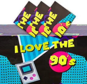 Purple Plastic Tablecloth for 90’s Birthday Party (54 x 108 in, 3 Pack)