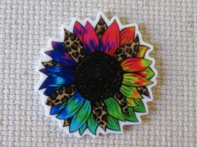 Rainbow Animal Print Sunflower Needle Minder, Cover Minder, Magnet