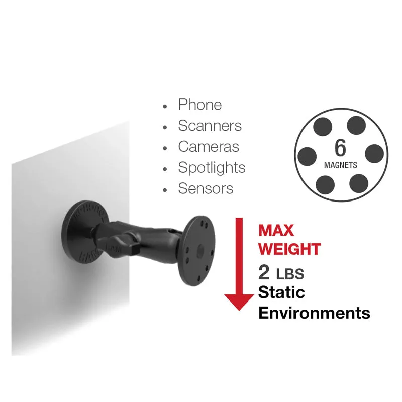 RAM® Tough-Mag™ 66MM Diameter Magnetic Ball Base with Steel Plate