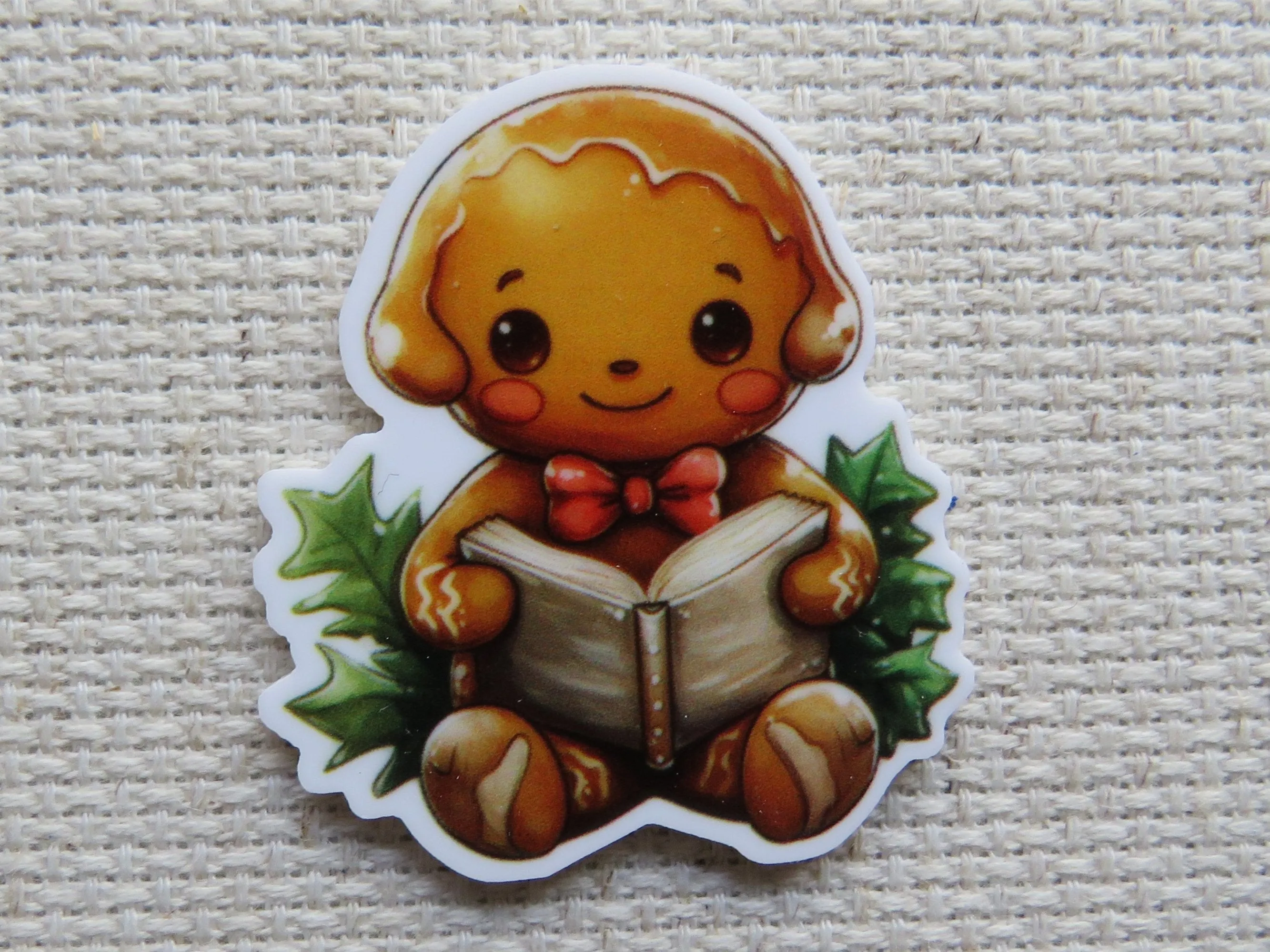 Reading Gingerbread Man Needle Minder, Cover Minder, Magnet
