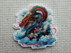 Red Dragon Resting on a Cloud Needle Minder, Cover Minder, Magnet