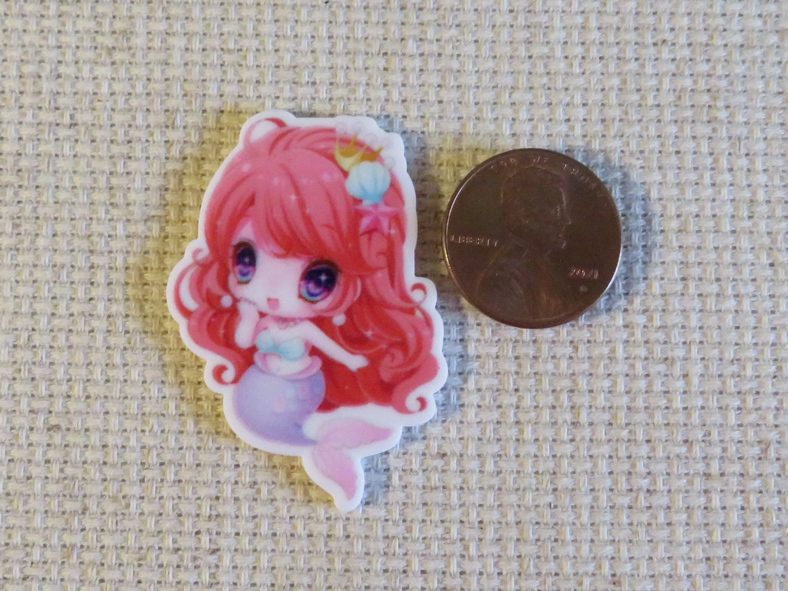 Red Head Mermaid Needle Minder, Cover Minder, Magnet
