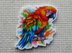 Red Macaw Needle Minder, Cover Minder, Magnet