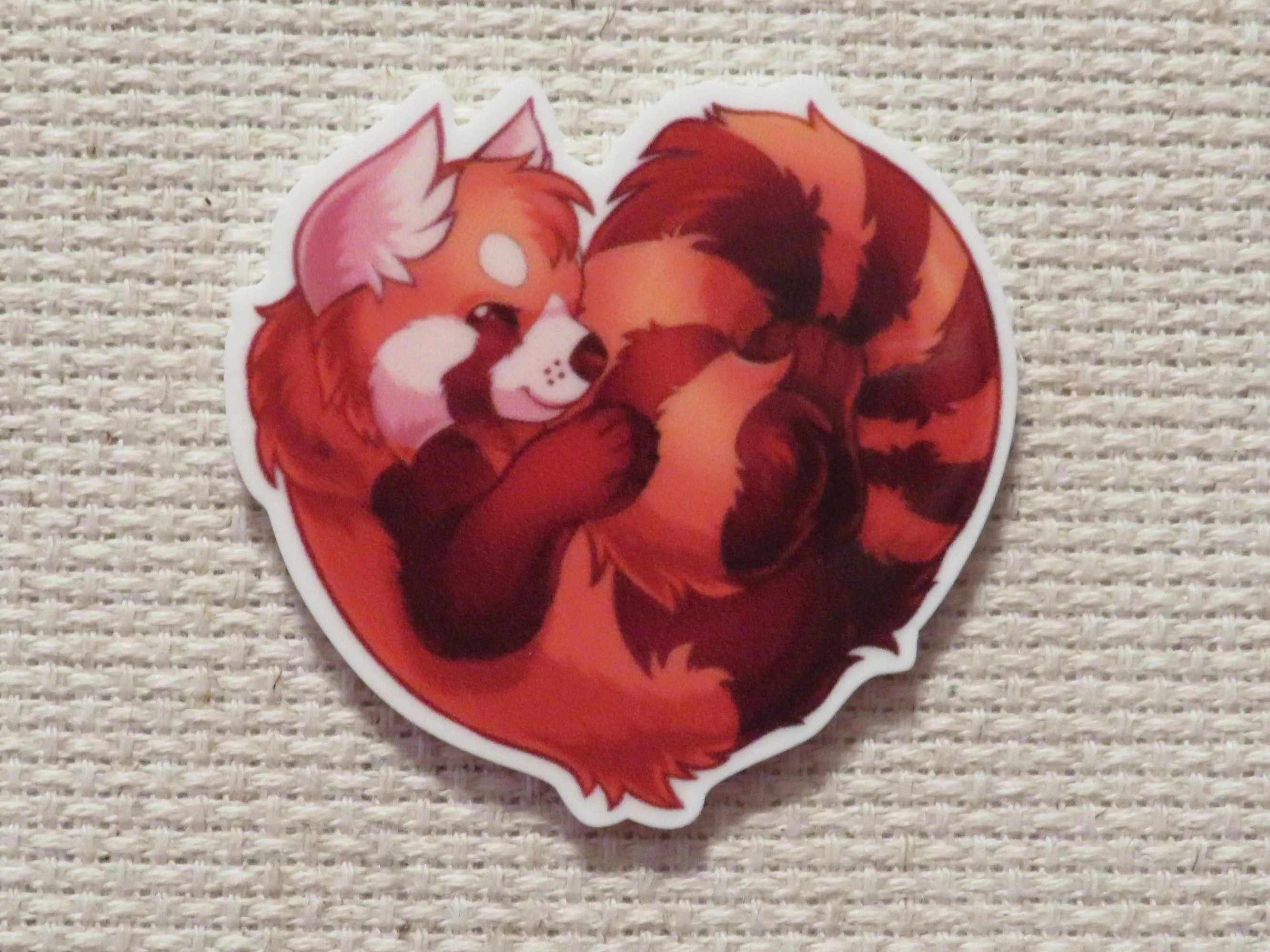 Red Panda Heart Needle Minder, Cover Minder, Magnet