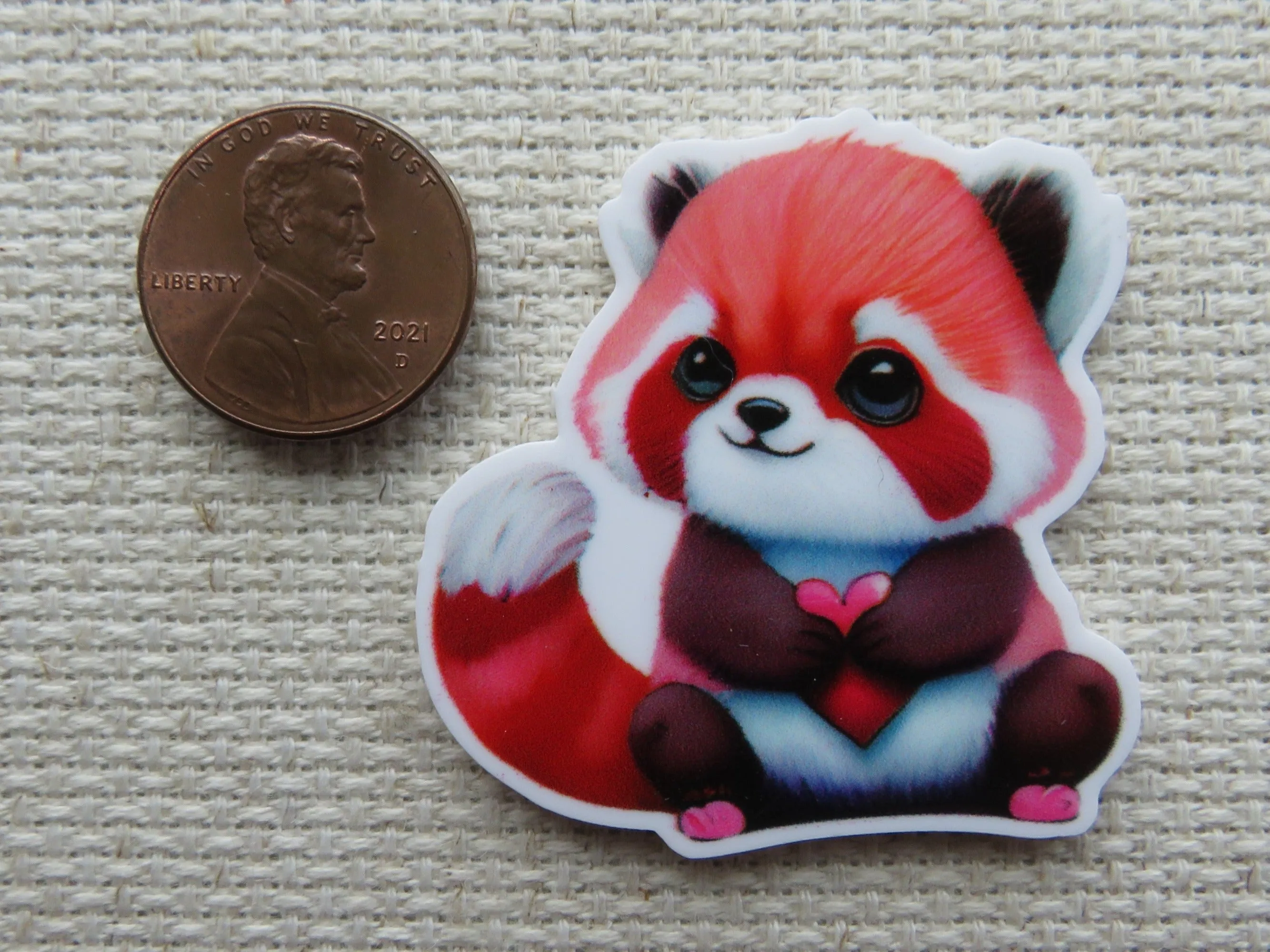 Red Panda Love Needle Minder, Cover Minder, Magnet