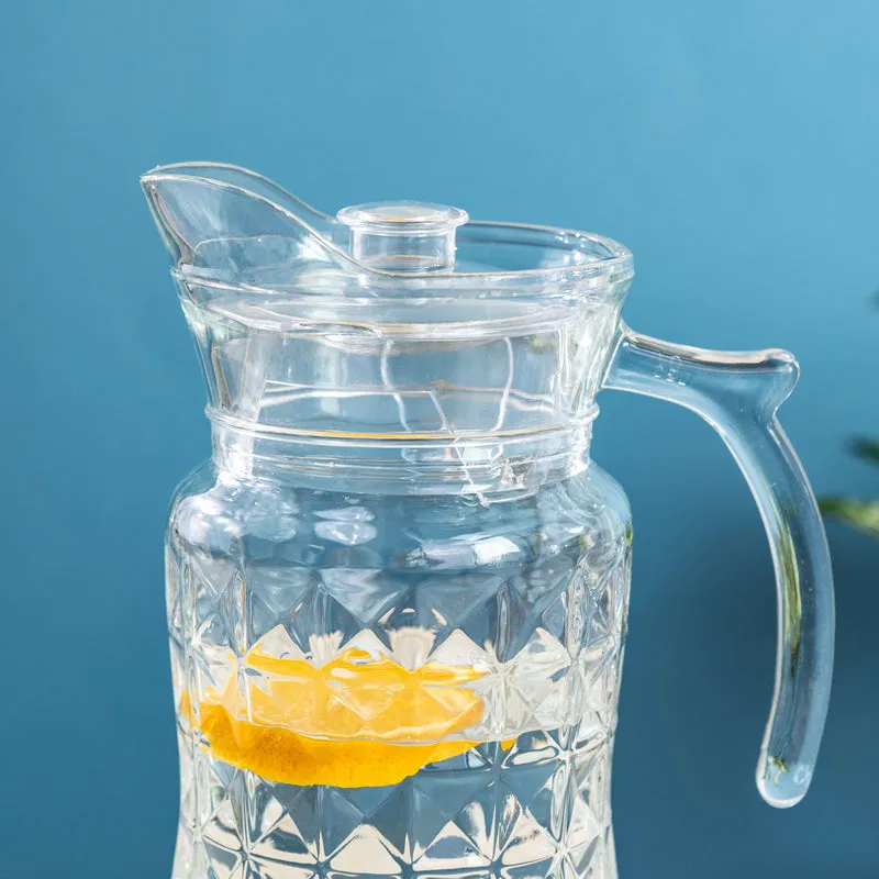 Refined Cut Glass Jug With 6 Pc Tumbler