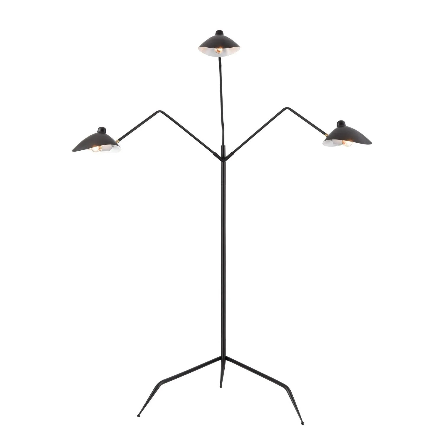 Risley 3-Light Floor Lamp in Black