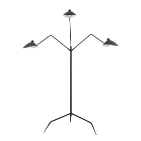 Risley 3-Light Floor Lamp in Black