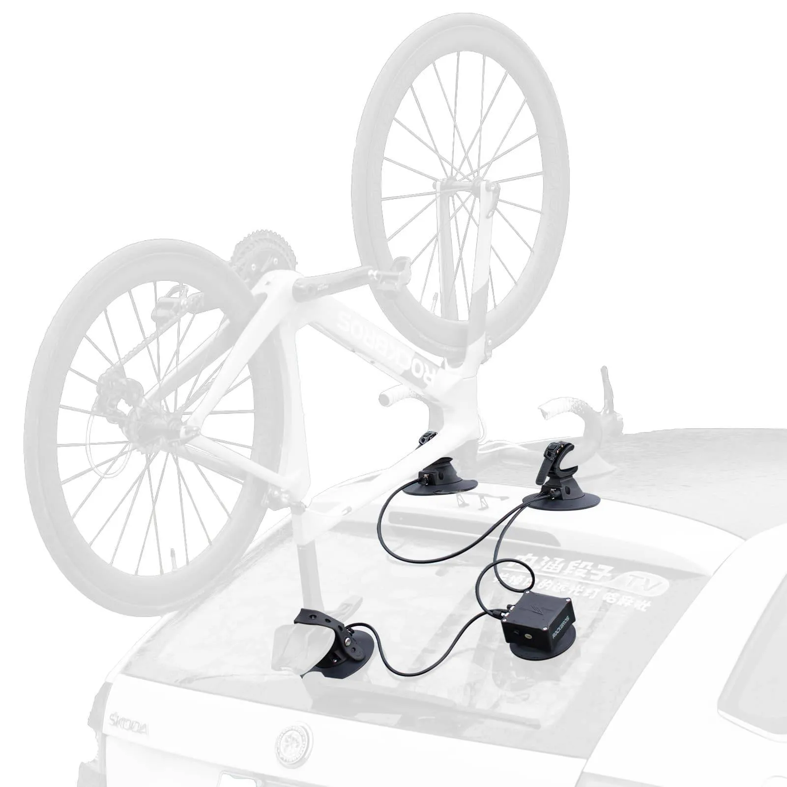 ROCKBROS Tragbar Fahrradträger elektrisch Fahrrad Dachträger mit Saugnapf