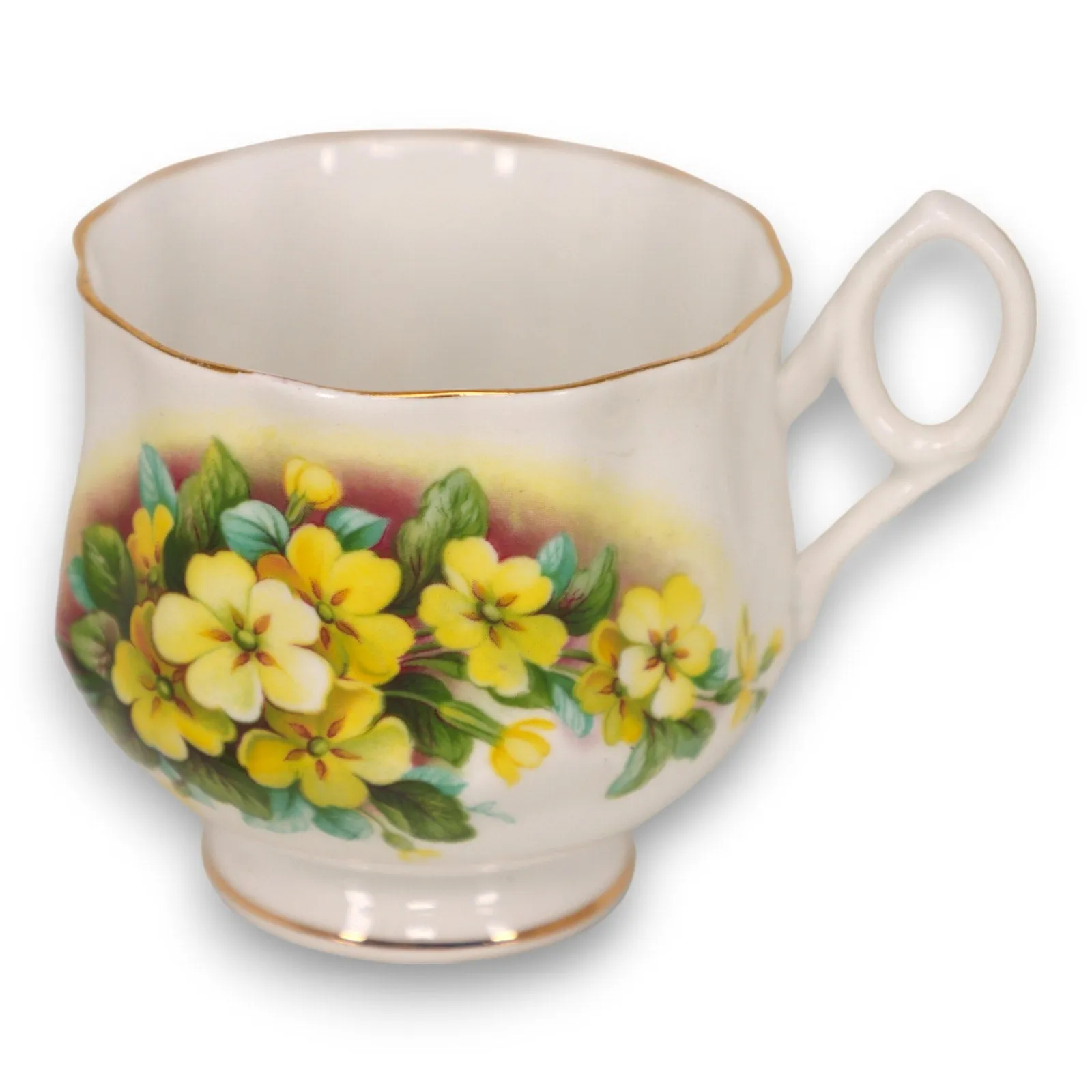 Rosina Yellow Primrose Tea Cup Snack Plate Set England Vintage 1950's