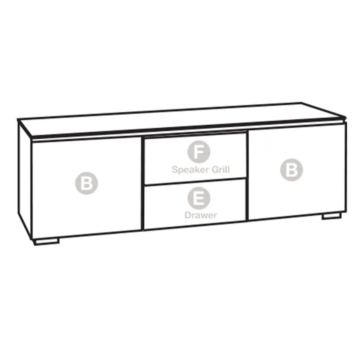Salamander Chameleon Collection Chicago 236 Triple Speaker Integrated Cabinet (Textured Black Oak with Black Glass Top)