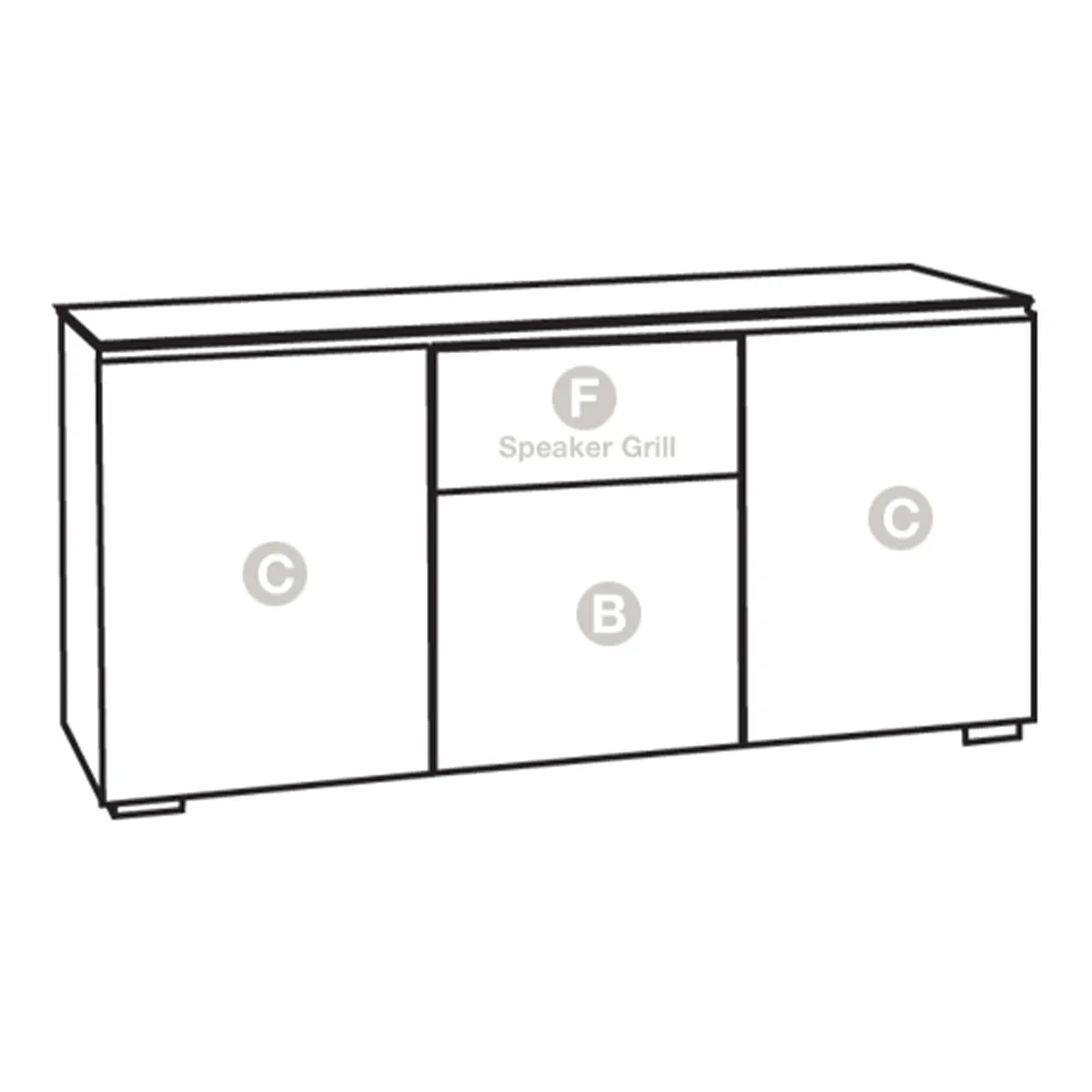 Salamander Chameleon Collection Chicago 337 Triple AV Cabinet (Textured Black Oak with Black Glass Top)