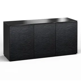 Salamander Chameleon Collection Chicago 337 Triple AV Cabinet (Textured Black Oak with Black Glass Top)