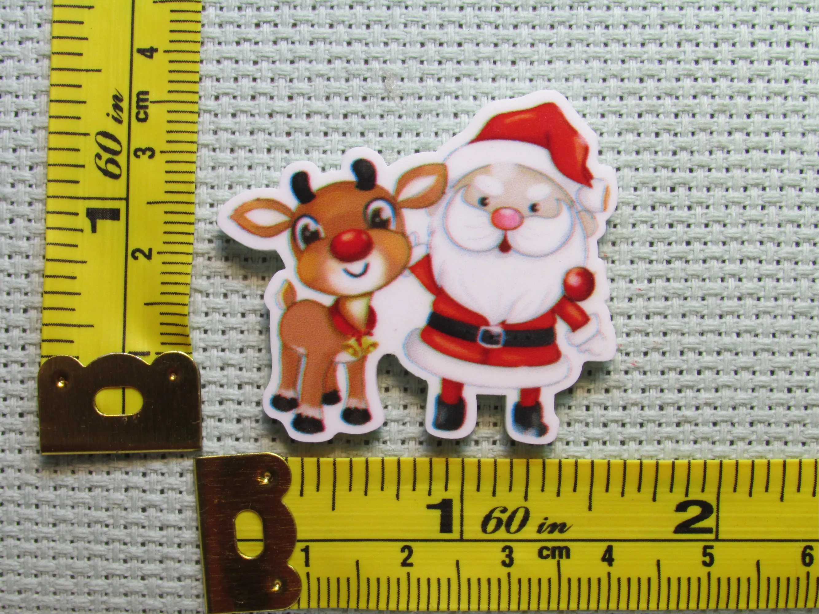 Santa and Rudolph Needle Minder, Cover Minder, Magnet
