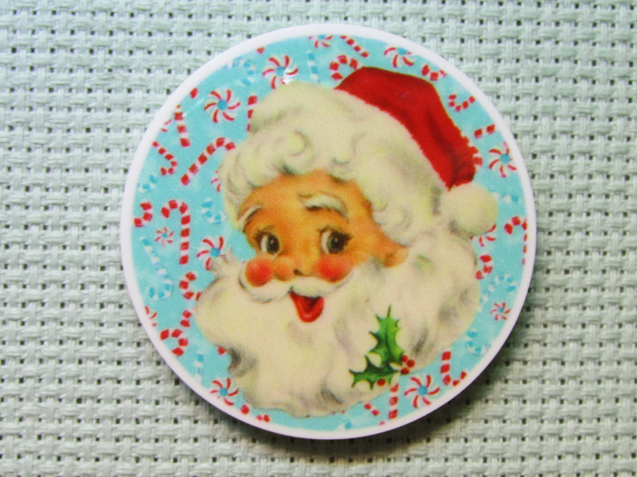 Santa with Candy Canes Needle Minder, Cover Minder, Magnet LAST ONE!