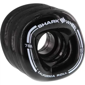 Shark Wheels California Roll 60mm 78a - Solid Black (Set of 4)